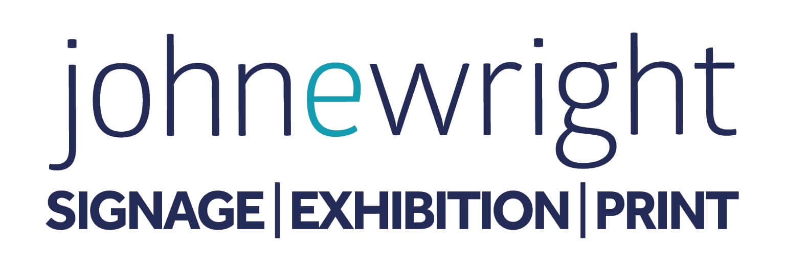 a logo of John E Wright with the words SIGNAGE EXHIBITION and PRINT underneath
