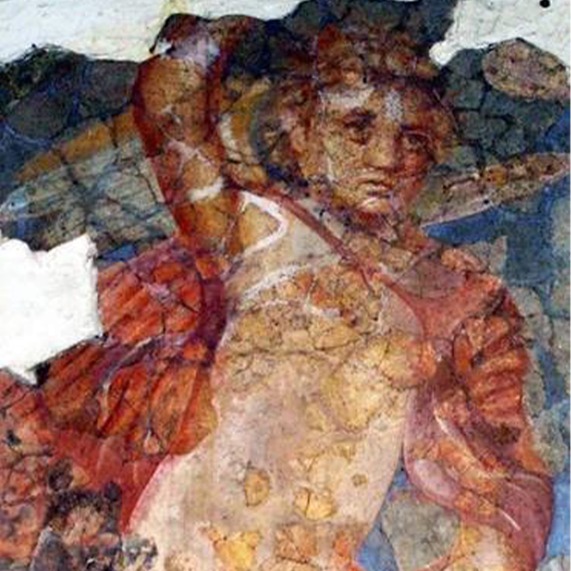 An old painting of a cherub from the Roman era
