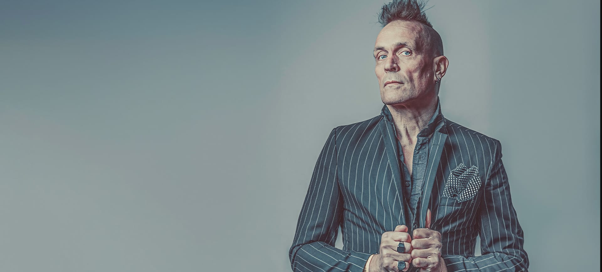 A man with a mohawk and