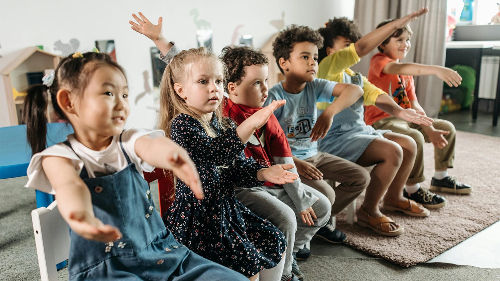 A group of children engaging in storytelling
