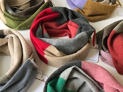 Multi coloured woollen scarves
