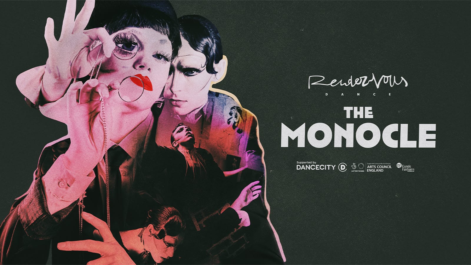 The Monocle with two dancers posing with a monocle