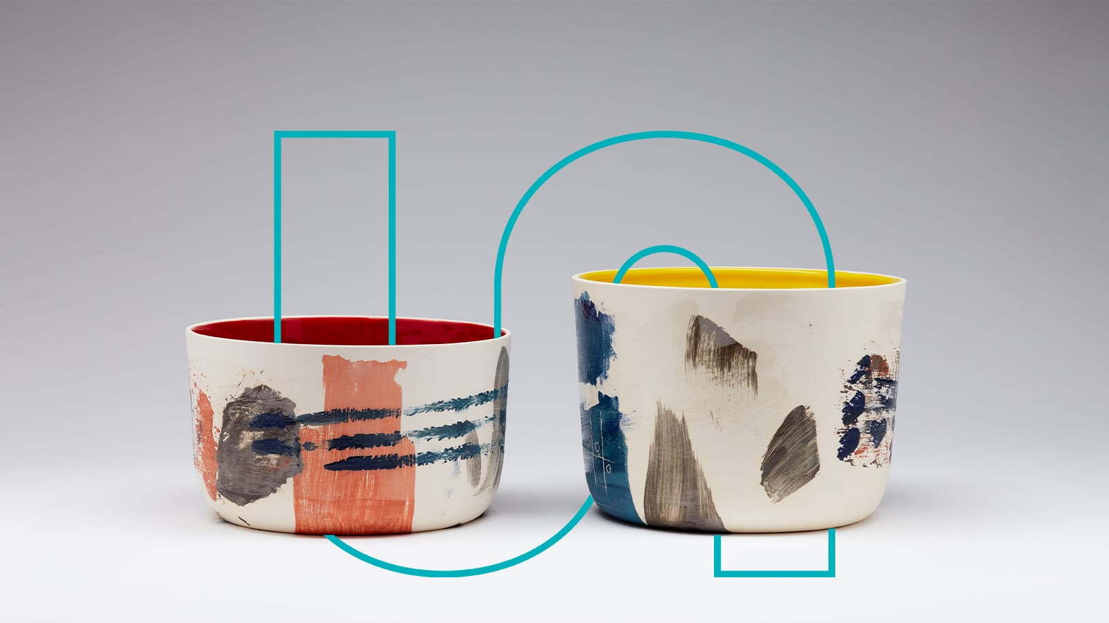 Red and yellow patterned bowls