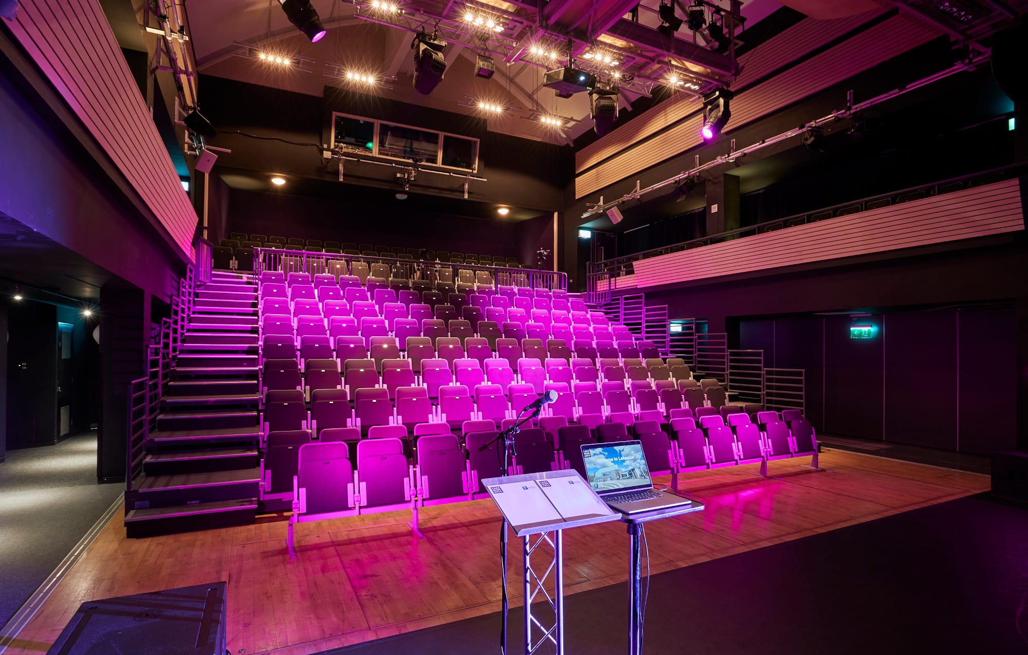 View of the Djanogly Theatre at Lakeside Arts from the stage.