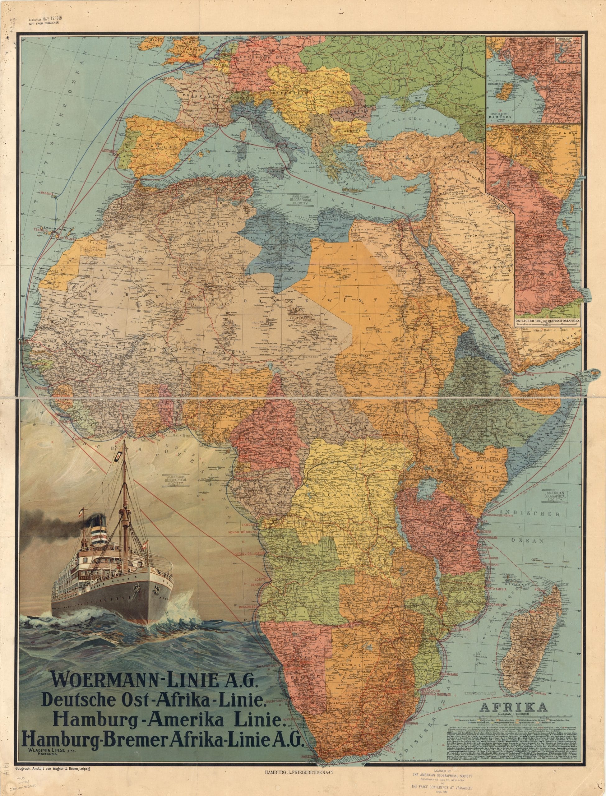 A political map of Africa from 1914.