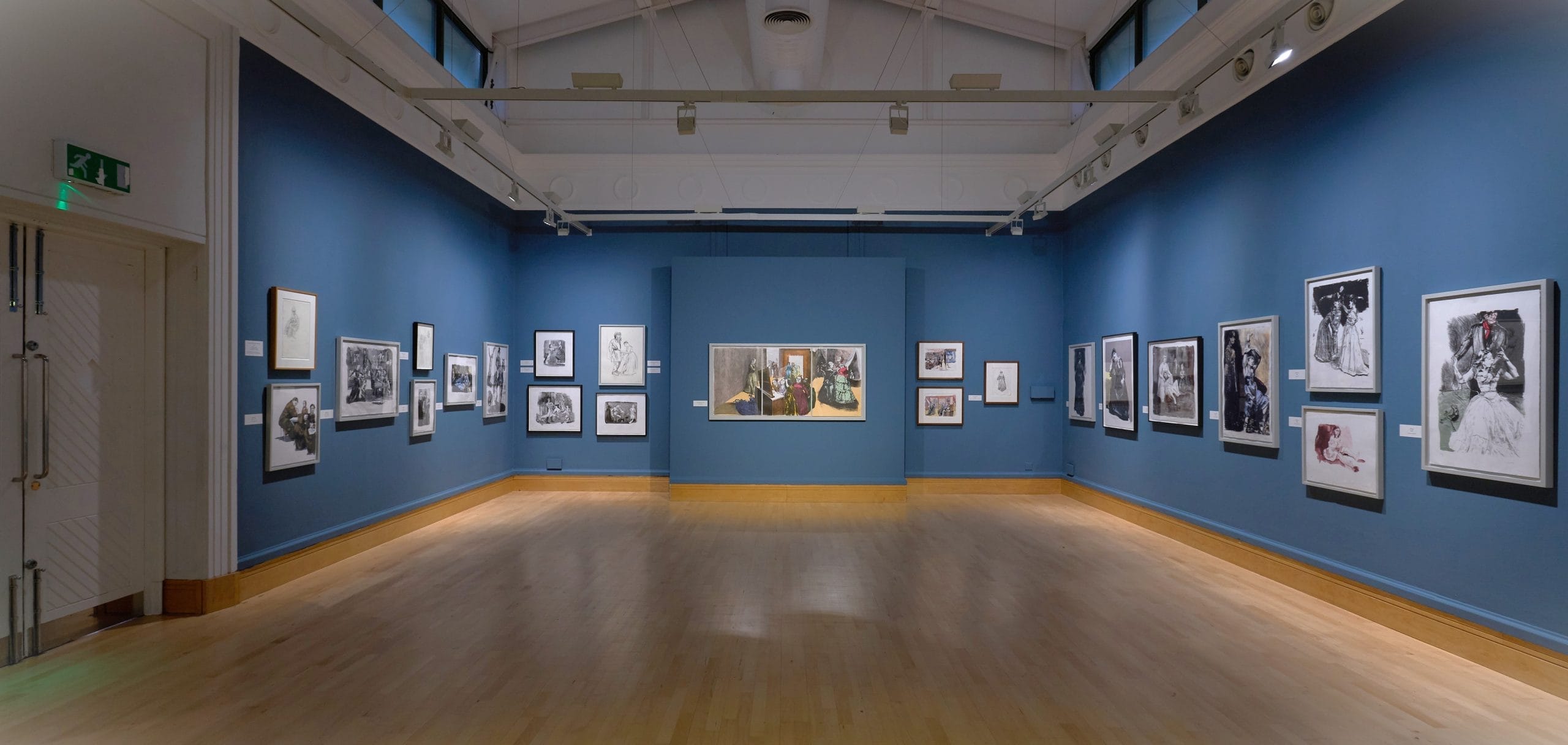 An installation photo of the Paula Rego exhibition at Lakeside ARts