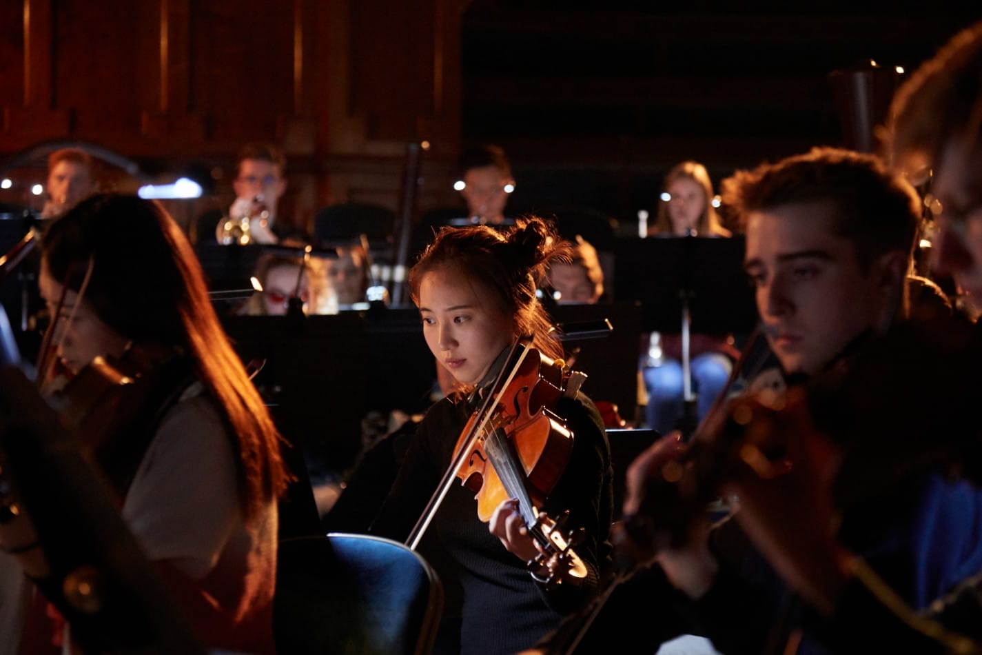 Violinist performing in the University of Nottingham's Philharmonia