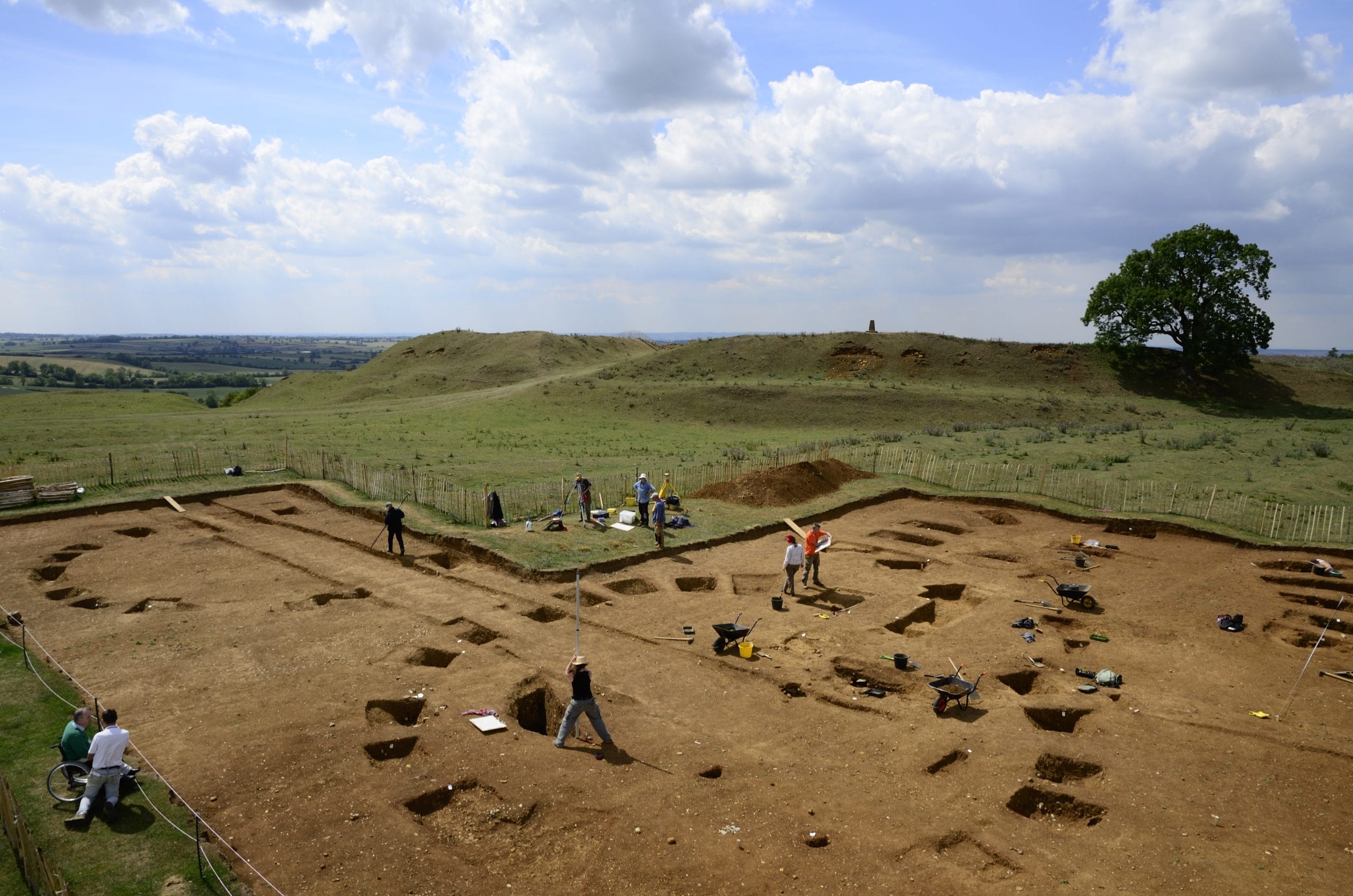 An aerial shot of an Ian Age hillfort.