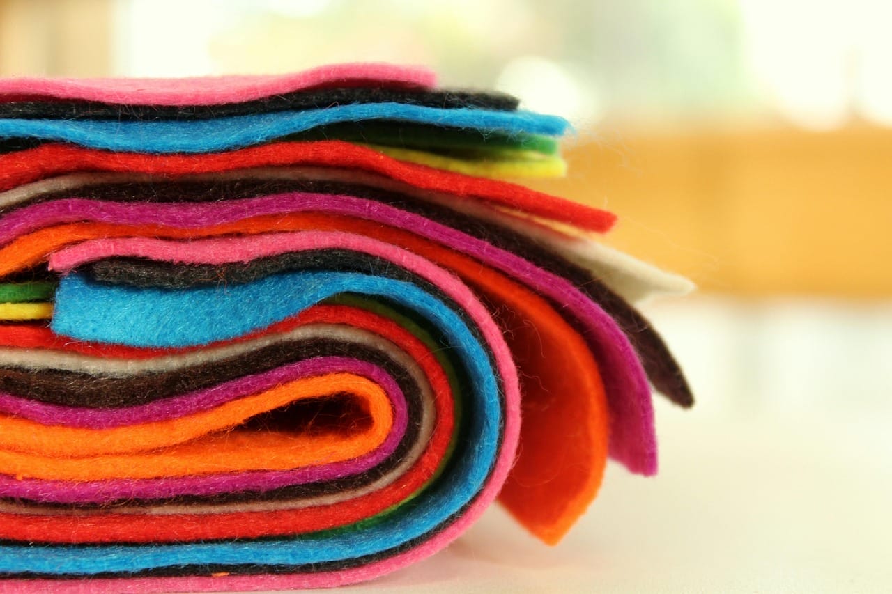 A bundle of brightly coloured felt