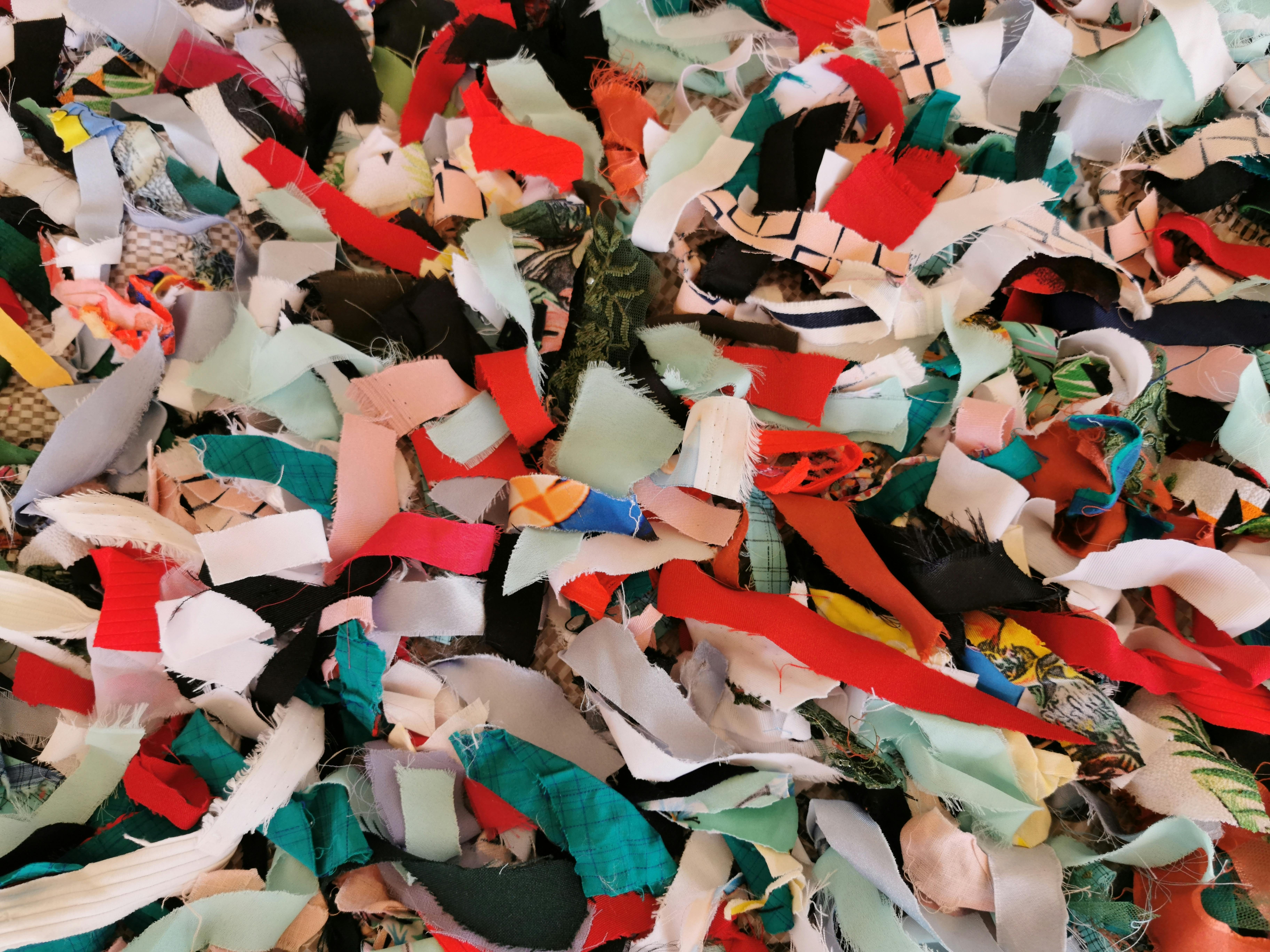 A pile of fabric scraps