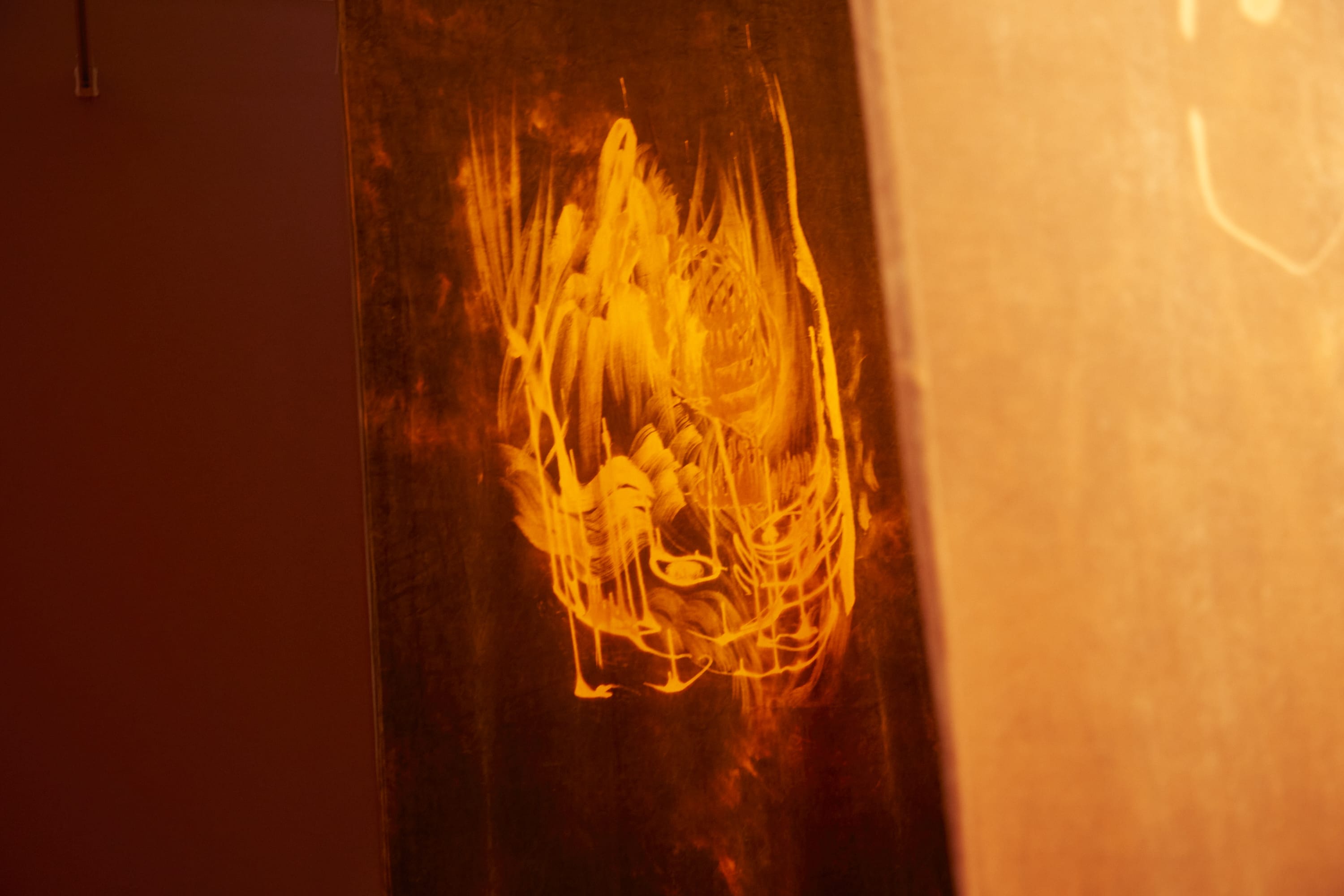 Up close shot of Paul Maheke's bleach design