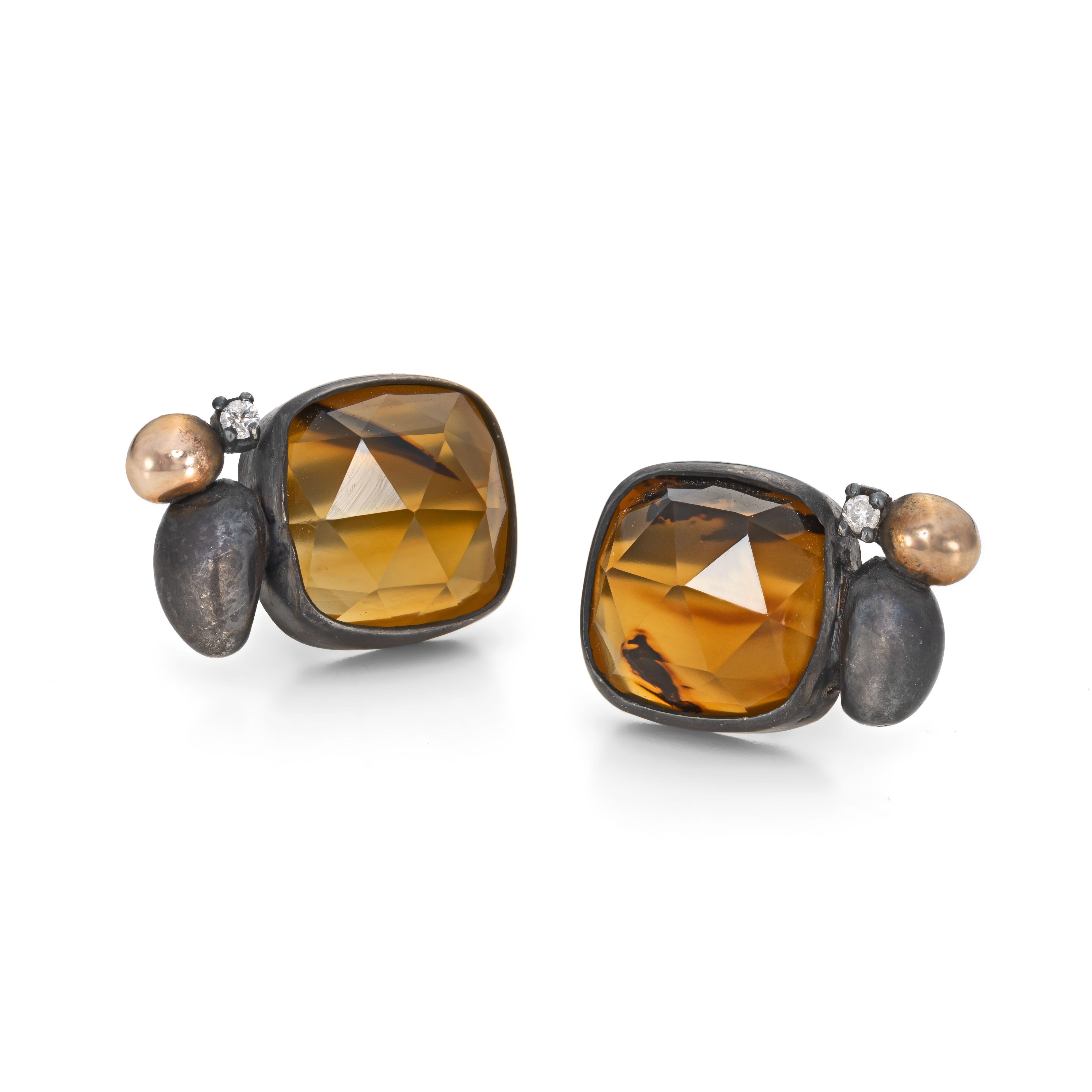 Amber coloured earrings