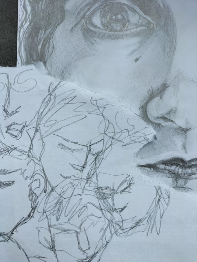 Portraits drawn in pencil on paper.