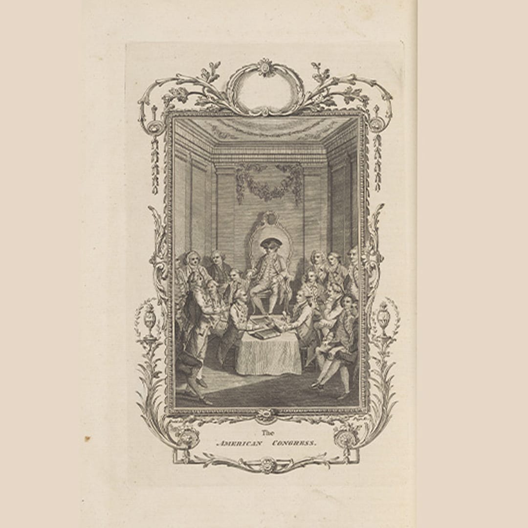 'The American Congress' from A General History of England by John Hampden (1784) University of Nottingham Special Collection.