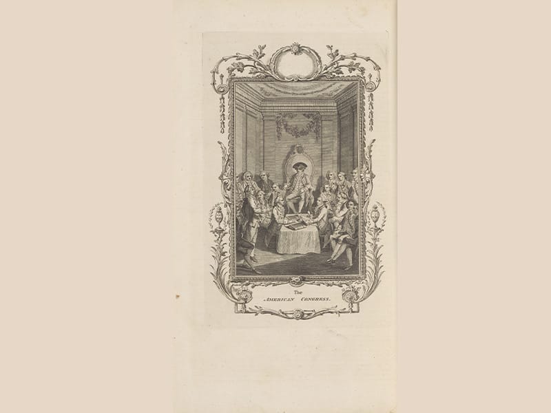 'The American Congress' from A General History of England by John Hampden (1784) University of Nottingham Special Collection.